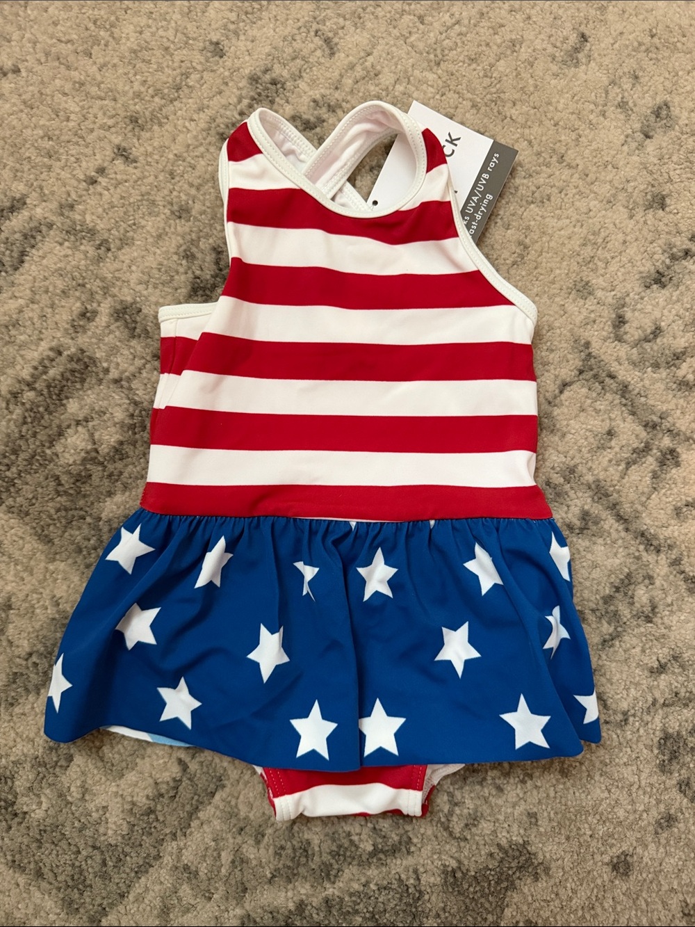 Hanna Andersson Red, White & Blue Star One-Piece Swimsuit
